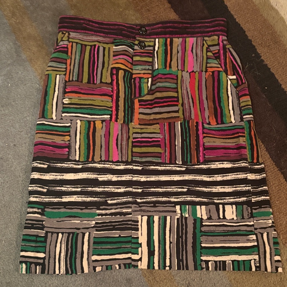 Anthropologie Multicolor Striped Pencil Skirt